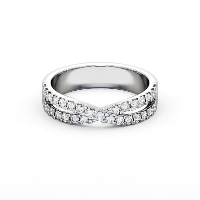 Hazel Half Eternity Round Moissanite 0.21ct Crossover Ring